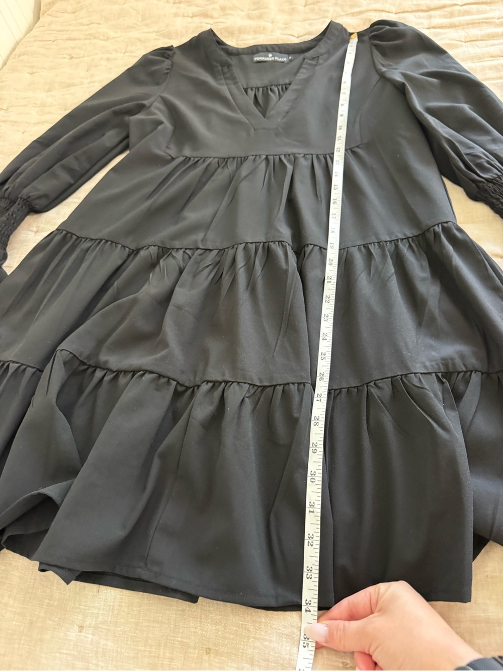 Pomander Place Black Crepe Kenzo Dress Size Medium - Picture 6 of 12